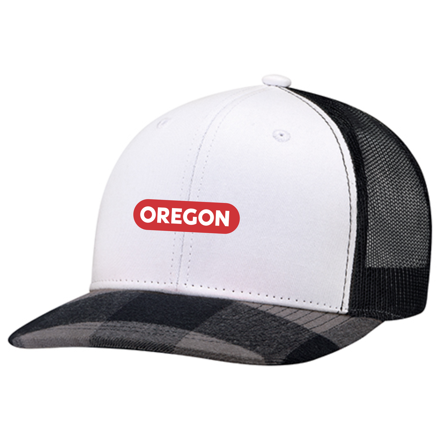 Two Tone Buffalo Plaid Trucker Cap
