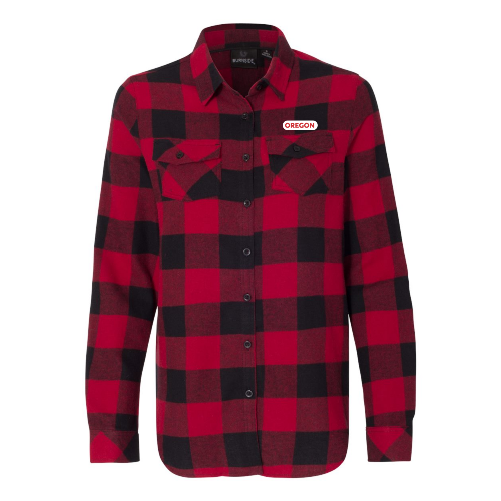 Ladies Buffalo Plaid Long Sleeve Flannel Shirt