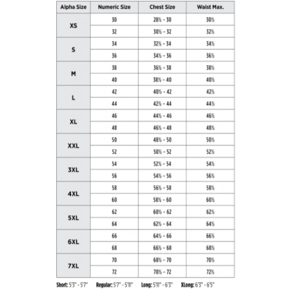 Coverall sizes sales