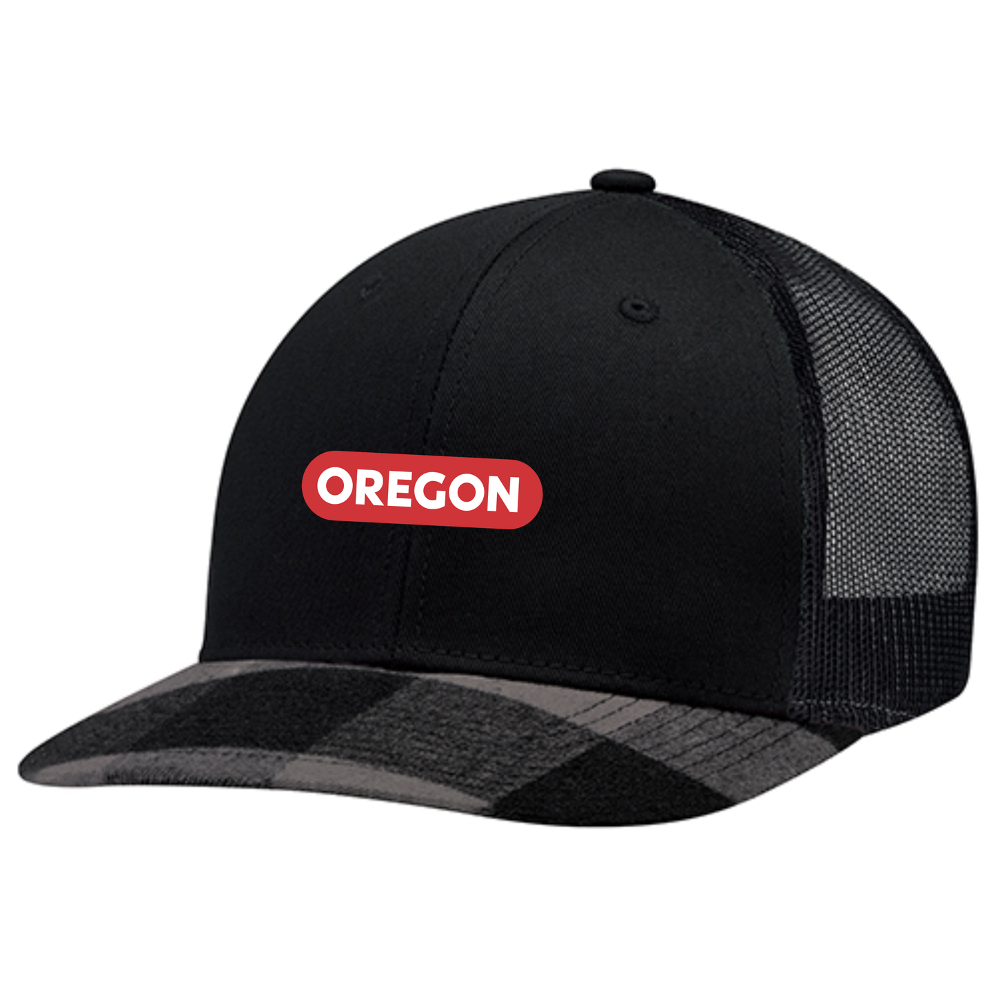 Two Tone Buffalo Plaid Trucker Cap