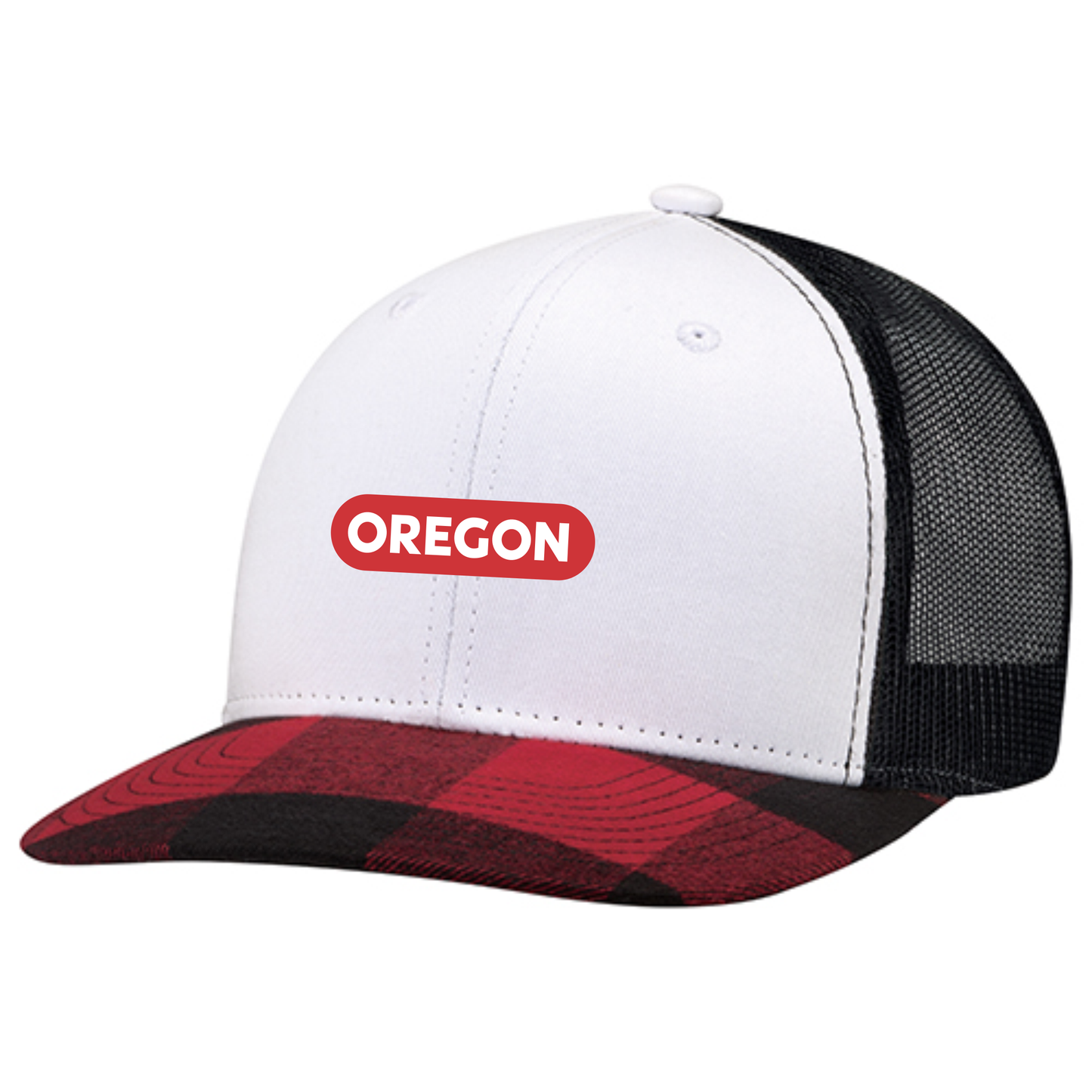 Two Tone Buffalo Plaid Trucker Cap