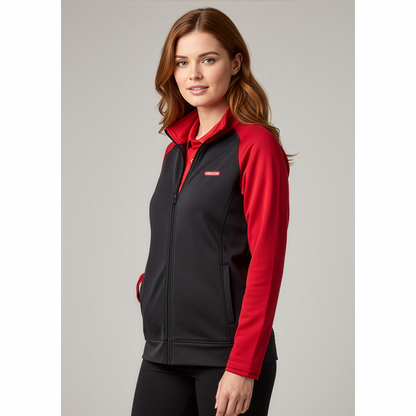 Ladies Two Tone Performance Full Zip Sweater