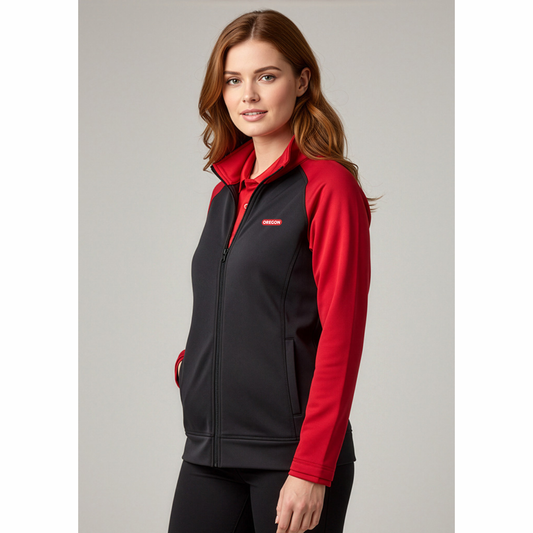 Ladies Two Tone Performance Full Zip Sweater