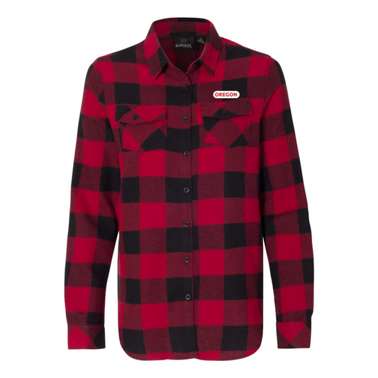 Ladies Buffalo Plaid Long Sleeve Flannel Shirt