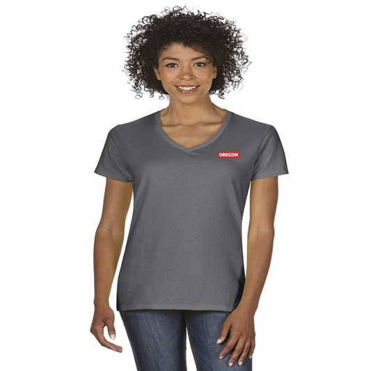 Ladies Cotton Relaxed Fit V-Neck T-Shirt